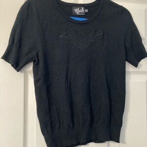 Hell Bunny Black Bat Knit Top